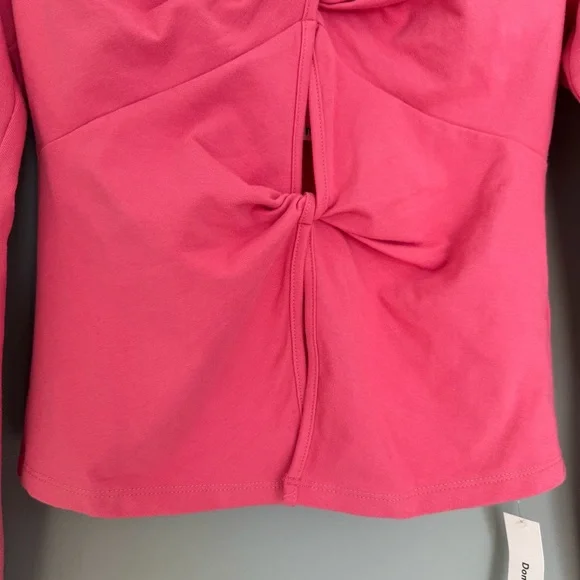 NWT Reformation "Silas" Snapdragon Pink Front Cutout Long Sleeve Knit Top - Picture 7 of 15